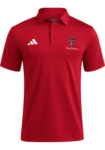 Adidas Texas Tech Red Raiders Mens Red Ultimate365 Short Sleeve Polo