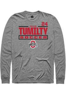 Callie Tumilty Ohio State Buckeyes Graphite NIL Stacked Box Long Sleeve Player T Shirt