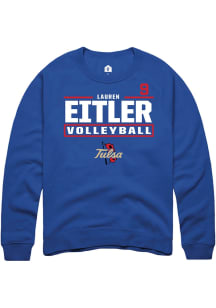 Lauren Eitler Tulsa Golden Hurricane Mens Blue NIL Stacked Box Player Crew