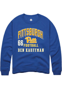 Ben Kauffman Pitt Panthers Mens Blue Football NIL Arch Logo Player Crew