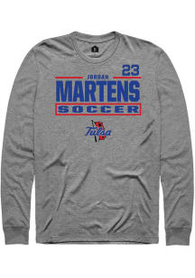 Jordan Martens Tulsa Golden Hurricane Graphite NIL Stacked Box Long Sleeve Player T Shirt