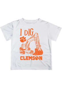 Vive La Fete Clemson Tigers Youth White Excavator Short Sleeve T-Shirt