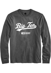 Rally Big Ten Grey Script Long Sleeve T Shirt