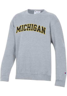 Champion Michigan Wolverines Youth  Team Wordmark Long Sleeve Crew Sweatshirt