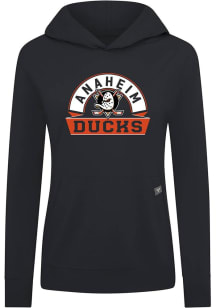 Levelwear Anaheim Ducks Womens Black Relay Banner Arch Hooded Sweatshirt