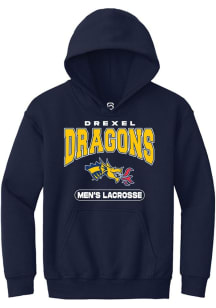 Summit Sportswear Drexel Dragons Youth Navy Blue Lacrosse Long Sleeve Hoodie