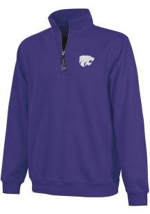K-State Wildcats Mens Purple Crosswind Fleece Long Sleeve Qtr Zip Pullover