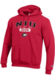 Champion Northern Illinois Huskies Mens Red Pill Class of 2028 Powerblend Long Sleeve Hoodie