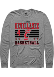 Caliyah DeVillasee Cincinnati Bearcats Grey NIL Striped Long Sleeve Player T Shirt