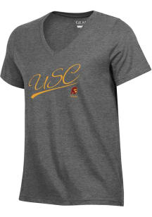 Under Armour USC Trojans Womens Charcoal Printed Short Sleeve T-Shirt