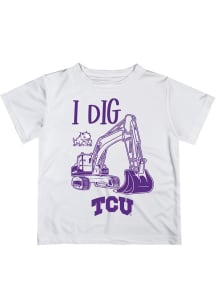 Vive La Fete TCU Horned Frogs Infant Excavator Short Sleeve T-Shirt White