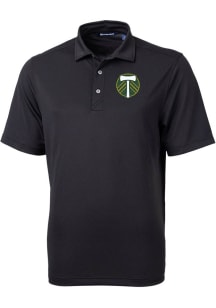 Cutter and Buck Portland Timbers Mens Black Virtue Eco Pique Short Sleeve Polo