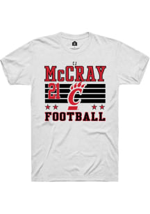 CJ McCray Cincinnati Bearcats White Football NIL Striped Short Sleeve Player T Shirt