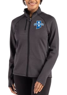 Cutter and Buck Indiana State Sycamores Womens Black Peshastin Long Sleeve Full Zip Jacket