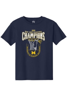 Summit Sportswear Michigan Wolverines Youth Navy Blue 2026 Men's Basketball National Champions Sho..