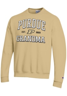 Champion Purdue Boilermakers Mens Gold Est. Date Grandma Powerblend Long Sleeve Crew Sweatshirt