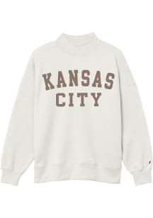 Kansas City Womens Oatmeal Mock neck Crew Sweatshirt
