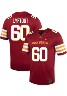 Jacob Lyftogt  Nike Iowa State Cyclones Cardinal Red NIL Name And Number Football Jersey