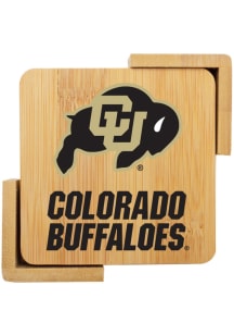 Colorado Buffaloes 4 pack wooden Coaster - Brown