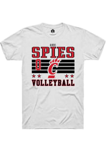 Andi Spies Cincinnati Bearcats White NIL Striped Short Sleeve Player T Shirt