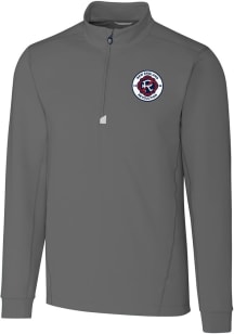 Cutter and Buck New England Revolution Mens Graphite Traverse Big and Tall Qtr Zip