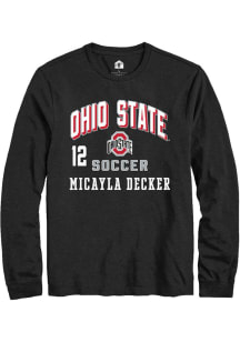 Micayla Decker Ohio State Buckeyes Black NIL Arch Logo Long Sleeve Player T Shirt