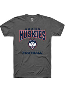 Summit Sportswear UConn Huskies Grey Heather Football Short Sleeve T Shirt