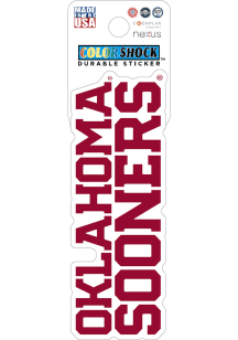 Oklahoma Sooners Wordmark 3in Durable Stickers - Crimson