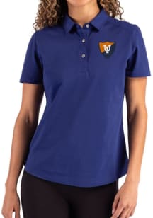 Cutter and Buck Illinois Fighting Illini Womens Navy Blue Vault Advantage Short Sleeve Polo Shirt