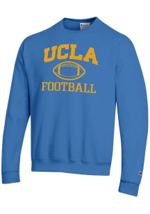 Champion UCLA Bruins Mens Light Blue Football Icon Powerblend Long Sleeve Crew Sweatshirt