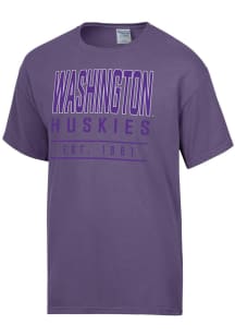 Gear For Sports Washington Huskies Womens Purple Short Est. Date Garment Dyed Short Sleeve T-Shirt