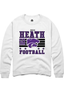 Brock Heath K-State Wildcats Mens White Football NIL Striped Player Crew