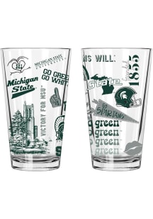 Michigan State Spartans Loco 2 Pack 16oz Pint Glass - Clear