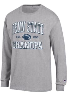Champion Penn State Nittany Lions Grey Est. Date Grandpa Jersey Long Sleeve T Shirt