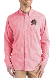 Cutter and Buck Maryland Terrapins Mens Red Skyline Long Sleeve Dress Shirt