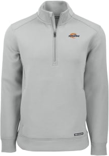 Cutter and Buck Pepperdine Waves Mens Ash Roam Long Sleeve Qtr Zip Pullover