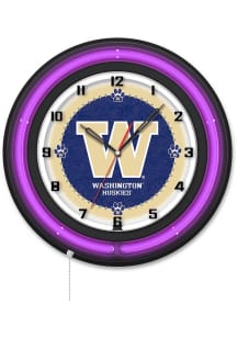 Washington Huskies 19in Neon Wall Clock