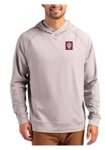 Cutter and Buck Indiana Hoosiers Mens Grey Adapt Knit Hood Long Sleeve Hoodie