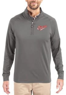 Cutter and Buck Dayton Flyers Mens Graphite Vault Adapt Eco Knit Long Sleeve Qtr Zip Pullover