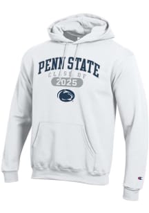 Champion Penn State Nittany Lions Mens White Class of 2025 Pill Powerblend Long Sleeve Hoodie