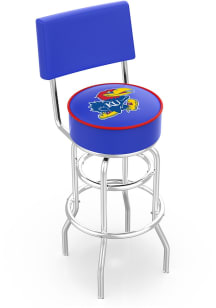 Kansas Jayhawks Double-Ring Swivel with Back Pub Stool - Black