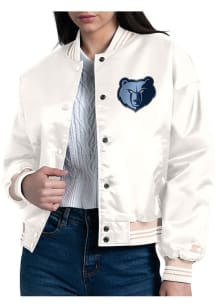 Starter Memphis Grizzlies Womens White Satin Medium Weight Jacket