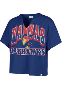 47 Kansas Jayhawks Womens Royal Blue Win Big Short Sleeve T-Shirt