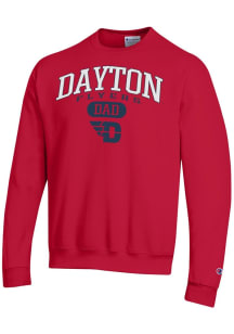Champion Dayton Flyers Mens Red Dad Pill Powerblend Long Sleeve Crew Sweatshirt