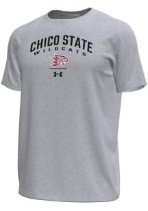 Under Armour CSU Chico Wildcats Grey Arch over logo Tech Stretch Short Sleeve T Shirt