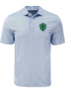 Cutter and Buck Seattle Sounders FC Mens Navy Blue Pike Diamond Dot Short Sleeve Polo