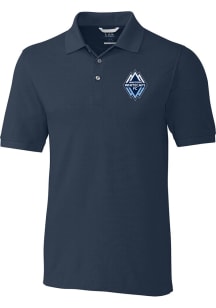Cutter and Buck Vancouver Whitecaps FC Navy Blue Advantage Pique Big and Tall Polo