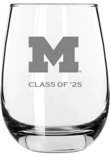 Michigan Wolverines Class of 2025 15oz Stemless Wine Glass - White
