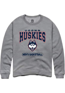 Summit Sportswear UConn Huskies Mens Graphite Men's Basketball Long Sleeve Crew Sweatshirt
