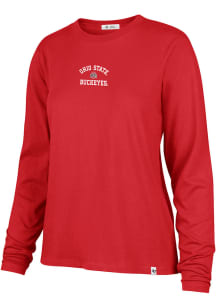 47 Ohio State Buckeyes Womens Red Spirited Arch LS Tee
